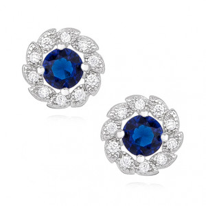 Cercei argint cu piatra albastra DiAmanti Z1344E_BL-DIA (Argint 925‰ 1,6 g.)